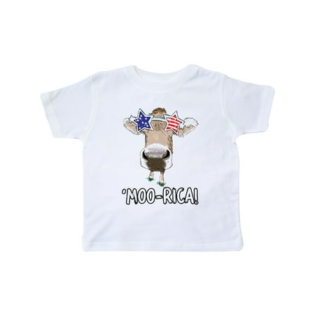 

Inktastic 4th of July Moo-rica! ( Merica) Patriotic Cow in Shades Gift Toddler Boy or Toddler Girl T-Shirt