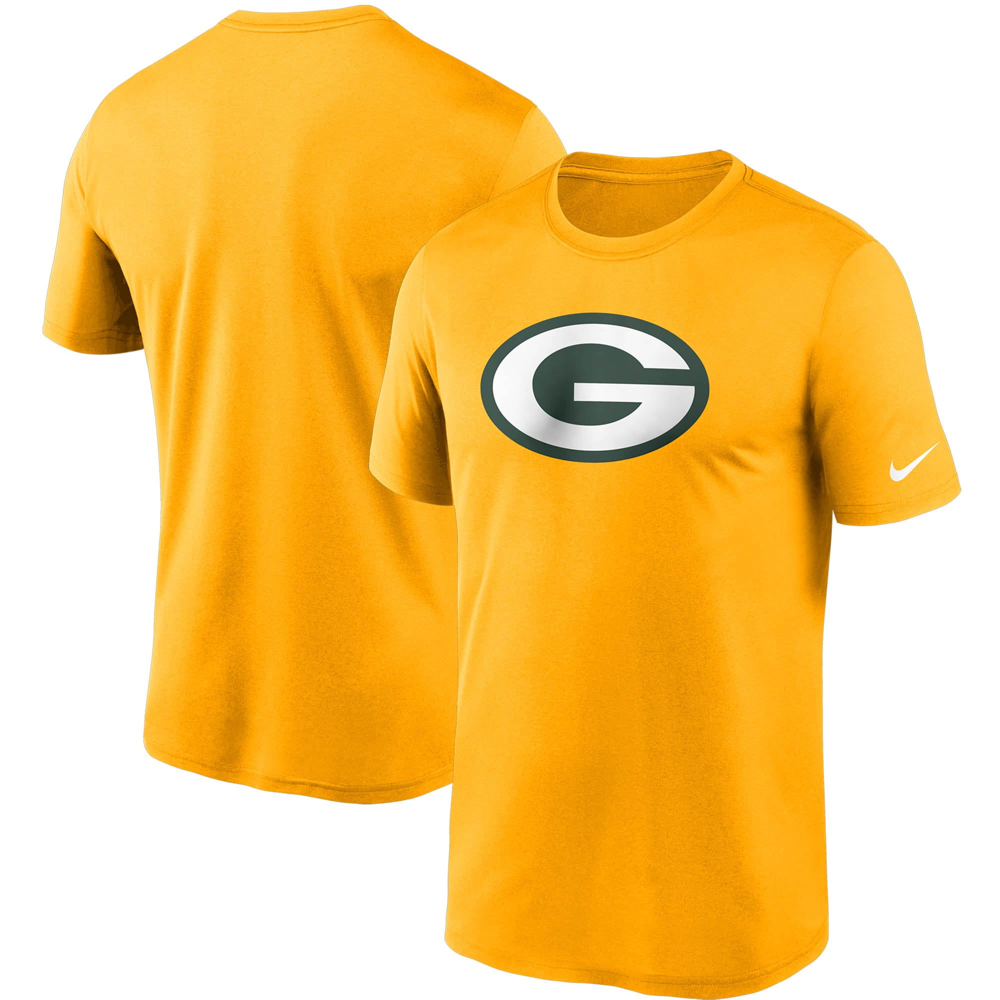 Men's Nike Gold Green Bay Packers Logo Essential Legend Performance T ...
