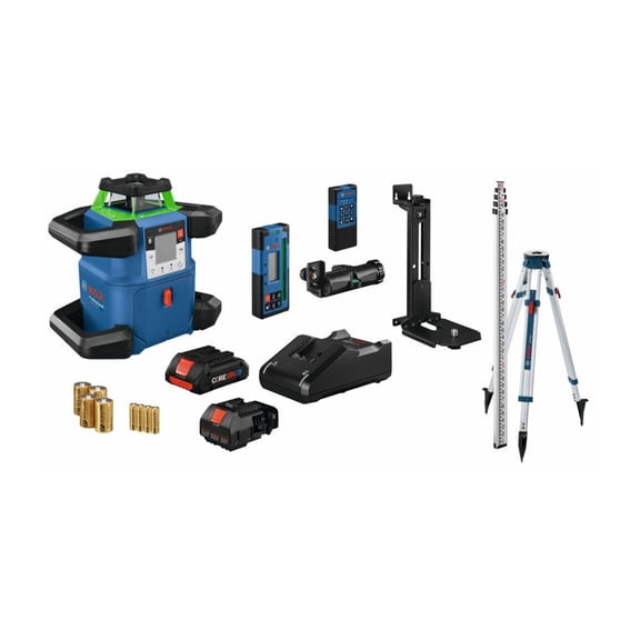 Restored Bosch GRL4000-90CHVGK 18V REVOLVE4000 Connected Green-Beam Self-Leveling Horizontal/Vertical Rotary Laser Kit (Refurbished)