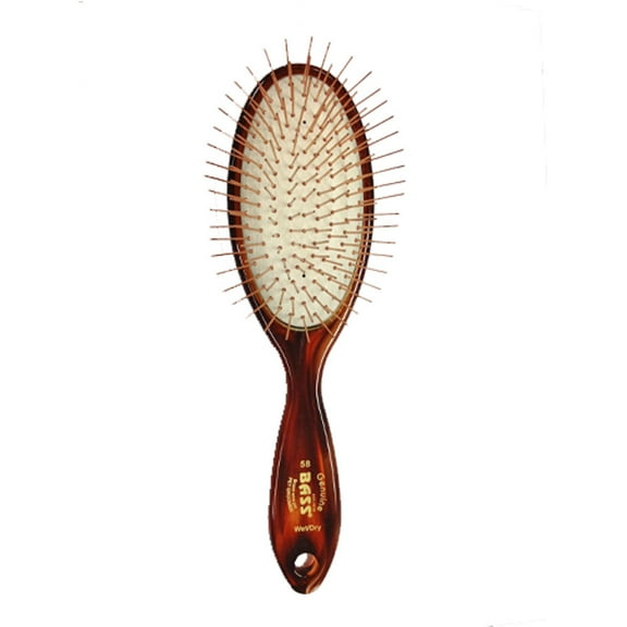 Bass Brushes Bass Brushes Large/X-Long All Wire Brass Pin Cushion Pet Brush with Acrylic Handle house-cats