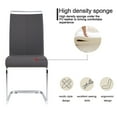 thumbnail image 5 of Sumdeal Modern 5-Piece Dining Table Set, 63" Rectangular Tempered Glass Table with 4 Gray PU Leather C-Frame Cantilever Chairs, Ghrome Plated Metal Legs, Luxury Kitchen & Dining Furniture, 5 of 8