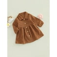 thumbnail image 3 of Toddler Girls Casual Dresses Long Sleeve Button-Down A-line Dress 1-6 Years, 3 of 7