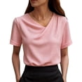 thumbnail image 2 of Kelon Womens Tops Short Sleeve Shirts V Neck Tunic Tops Casual Business Work Blouses Trendy Tees, M, 2 of 4