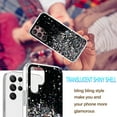 thumbnail image 3 of Compatible with Samsung Galaxy S23 Ultra Case Cute Glitter Clear Sparkly Cases Shockproof Galaxy S23 Ultra Case for Women Girls Silicone Samsung S23 Ultra Phone Case Slim Protective Cover (Black), 3 of 7