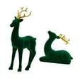 thumbnail image 4 of 2 Pieces Reindeer Figurines Deer Statues Tabletop Ornaments Soft Flocked Resin for Living Room Bedroom Home Decor, 4 of 9