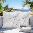 thumbnail image 4 of Gray Marble Outdoor Pillow Covers Pack of 2 Gold Lines Abstract Crack Modern Art Waterproof Throw Pillow Covers Decorative Cushion Cases for Patio Garden Tent Balcony Couch 20x20 inch, 4 of 8