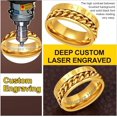 thumbnail image 3 of ORUYROP Can Engrave Viking Rune Spinner Rings for Men/Women, Size #7-#14 Chain Link Fidget Ring, Stainless Steel/Gold Plated/Black-Send Gift Box, 3 of 7