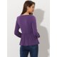 thumbnail image 4 of Blusa Fruncida para Mujer Cuello Cuadrado con Volantes Peplum Púrpura XL, 4 of 6
