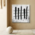 thumbnail image 2 of PixonSign Canvas Print Wall Art Abstract Grunge Line Grid Graffiti & Street Art Shapes Illustrations Modern Art Alternative Edgy Multicolor Dark for Living Room, Bedroom, Office - 16"x16", 2 of 5