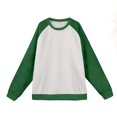 thumbnail image 3 of Men's Christmas Raglan Sleeve Crewneck Fleece Lined Sweatshirt | Warm and Soft Pullover with Holiday Design for Casual Outfits and Winter Layering,Green,M, 3 of 4