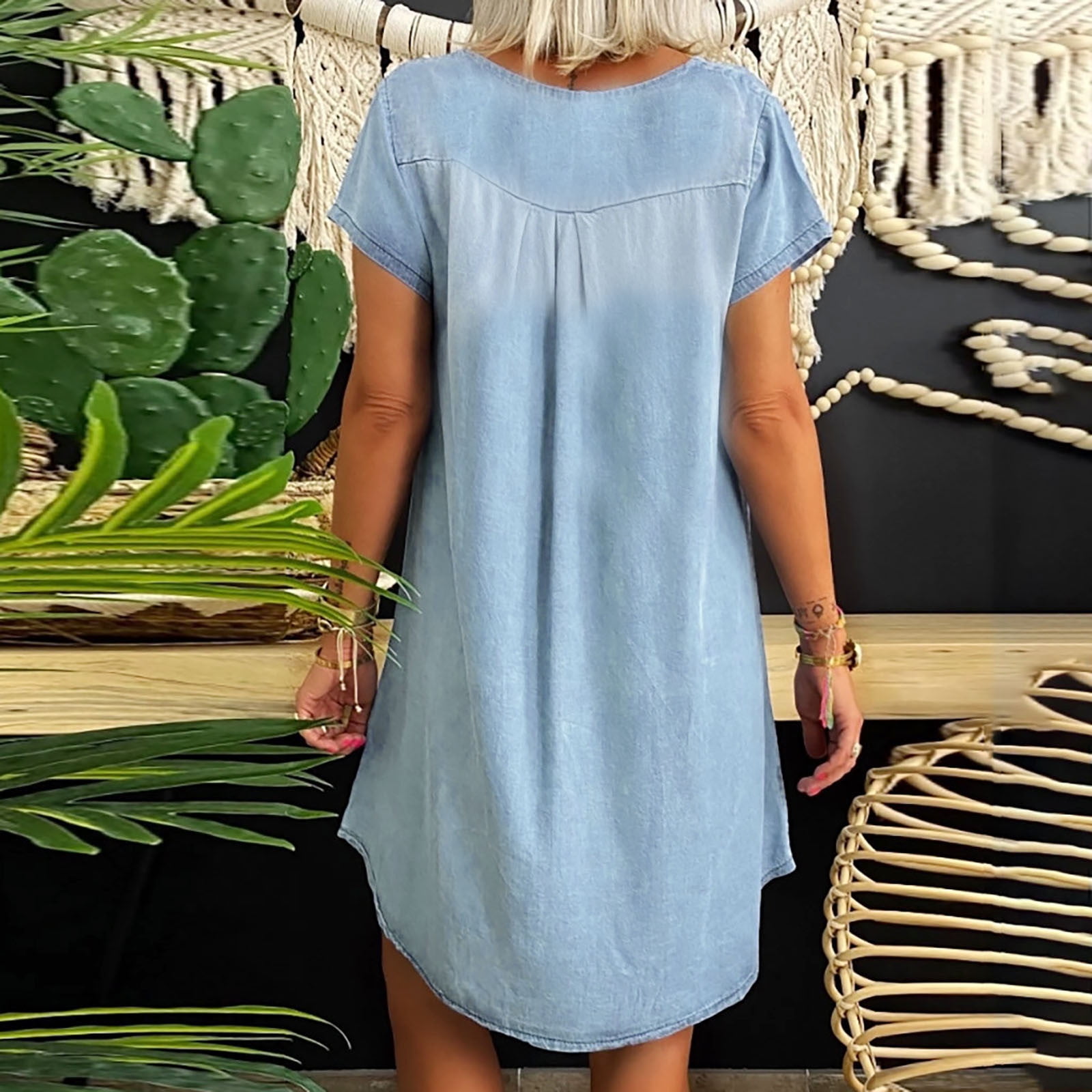 Robe Chemise Jean Manche Courte Robe Chemise Jean Manche Courte