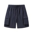 thumbnail image 2 of Xunlbb Mens Shorts Clearance Cargo Shorts for Men, Mens Casual Fashion Solid Drawstring Elastic Waist Multiple Pockets Shorts, M-3XL, 2 of 3