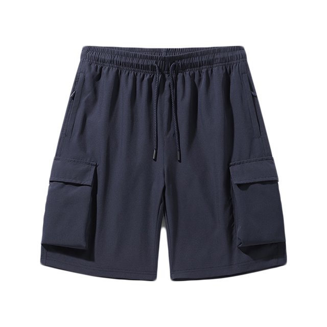 Birdeem Mens Shorts Mens Casual Fashion Solid Drawstring Elastic Waist Multiple Pockets Shorts