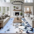 thumbnail image 3 of Large Area Rugs for Living Room Bedroom, Blue Butterflies 5'x8' Rug Washable Carpet Runner Indoor Outdoor, Elegant Pastoral Watercolor Non Slip Floor Mats Rug for Kitchen, Bathroom, 3 of 8