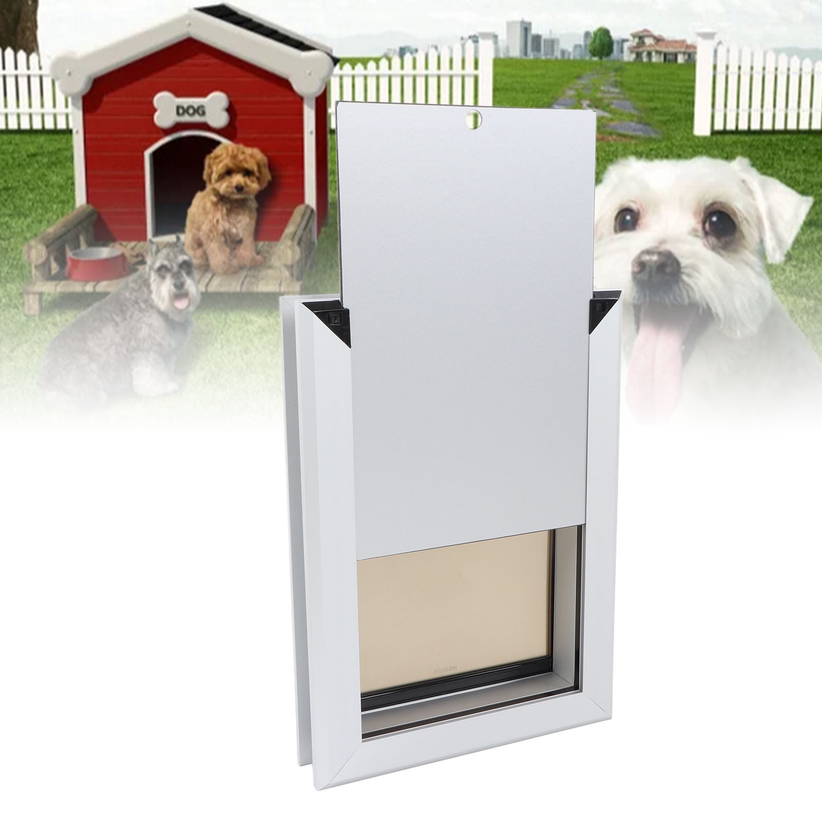 Pet Door, Dog Door With Soft Flap And Sliding Lock Panel, Lockable