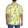 thumbnail image 3 of Rateoe Cartoon Corn Pattern Men's Short Sleeve Classic Shirt, Casual Short-Sleeved Shirt, Lightweight Summer Shirt, Cuban Collar Shirt,Button-Front Shirt-X-Large, 3 of 5