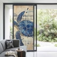 thumbnail image 3 of Blue Sea Turtle Window Privacy Film, Vintage Coastal Sheet Music Static Cling UV Sun Blocking Heat Control Window Tint Day and Night, Non-Adhesive Reusable One Way Windows Privacy Cover 35.4''x78.7'', 3 of 7