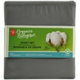 thumbnail image 1 of PC ORGANICS Organic Cotton Percale Sheet Set, Size King, Graphite, 1 of 2
