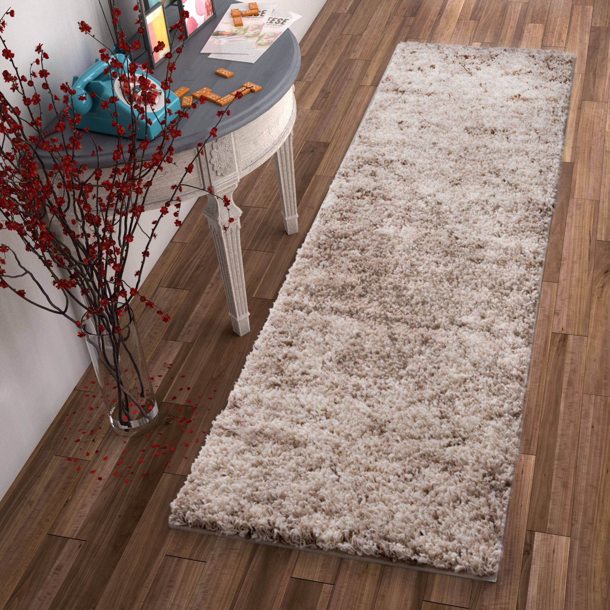 Cozy Solid Indoor Shag Area Rug Runner 2' X 7'2 Cream Cozy Solid Indoor Shag Area Rug Runner 2' X 7'2 Cream