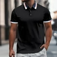 thumbnail image 2 of RMGVDSD Mens Knit Polo Shirts Lapel Button Open Collar Men's Casual Loose Comfortable Trendy Business Short Sleeve Polo Shirt Casual Athletic T Shirt, 2 of 5