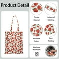 thumbnail image 4 of Cute Strawberry Canvas Tote Bag – Reusable Grocery Bag with Watercolor Red Berry & Kawaii Fruit Print for Strawberry Lovers & Summer Style Fans, 4 of 5