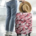 thumbnail image 2 of Pink Brown Camo Classic Shapes Pattern Luggage Cover Fashion Suitcase Cover Baggage Covers Fit 25-28 Inch Luggage (Go Travel), 2 of 3