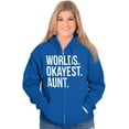 thumbnail image 3 of Worlds Okayest Aunt Niece Nephew Cute Womens Plus Size Graphic Zipper Hoodie Brisco Brands 5X, 3 of 5
