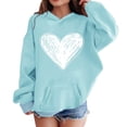 thumbnail image 2 of Mercatoo Girls Oversized Heart Hoodies Fall Winter Trendy Pullover Hoodie Pocket Personalized Graphic 𝐇ooded Sweatshirts, 2 of 5