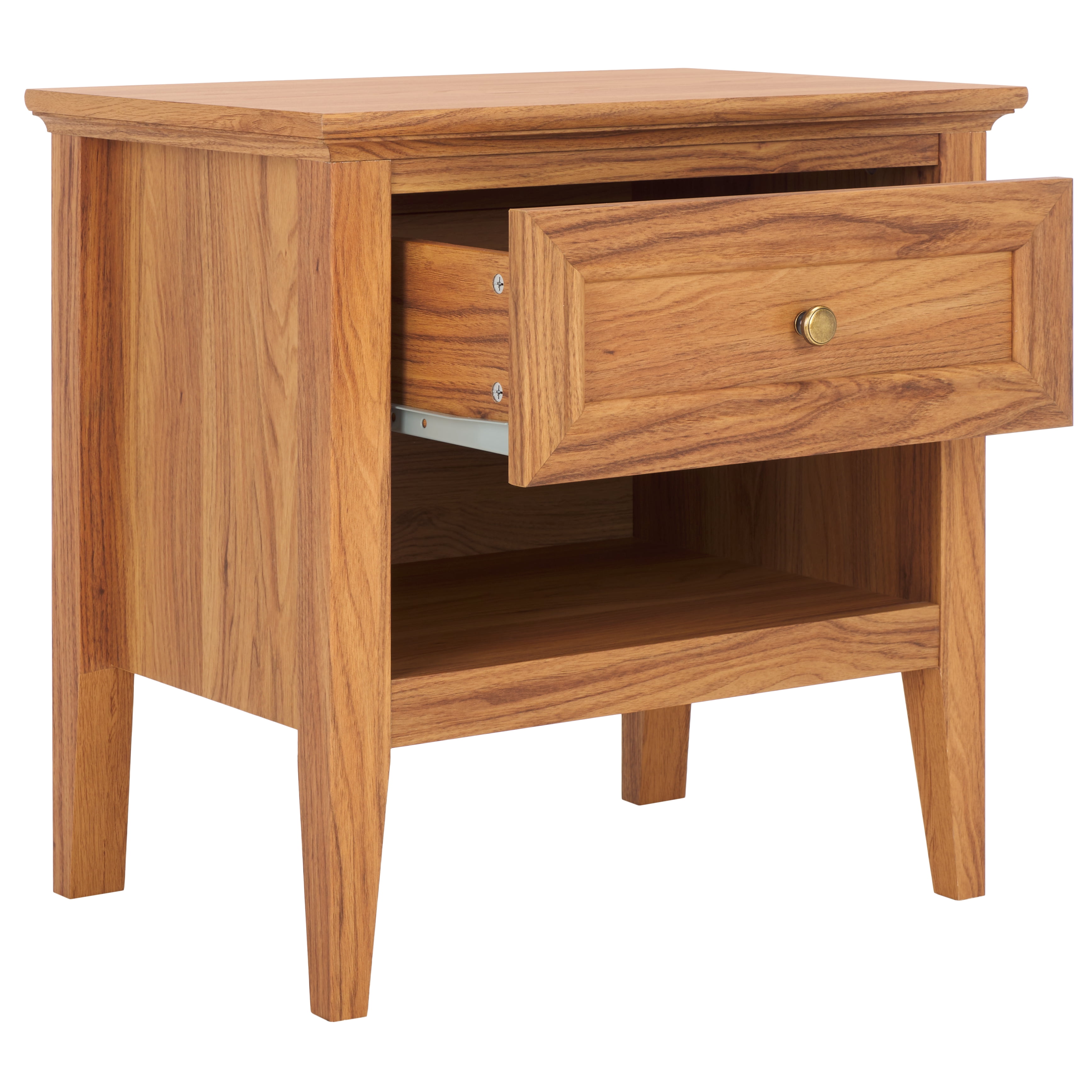 SAFAVIEH Sondra Traditional 2 Drawer Nightstand,Oak/Gold