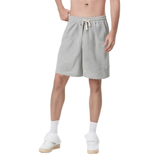 SUNSIOM Men Loose Joggers Shorts Casual Solid Color Ripped Drawstring Cargo Shorts with Pockets for Summer Streetwear
