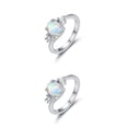 thumbnail image 3 of Anillo de plata Qarigey con diamantes de imitación para mujer propuesta de boda Blanco Tamaño 10, 3 of 6
