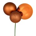 thumbnail image 1 of Vickerman 18" Plastic Ball Ornament Christmas Picks in Copper (Set of 2), 1 of 2