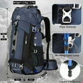 thumbnail image 4 of 60L Travel Hiking Camping Backpack with Rain Cover, Backpack Water Resistant,Large Backpack for Men Women, 4 of 12