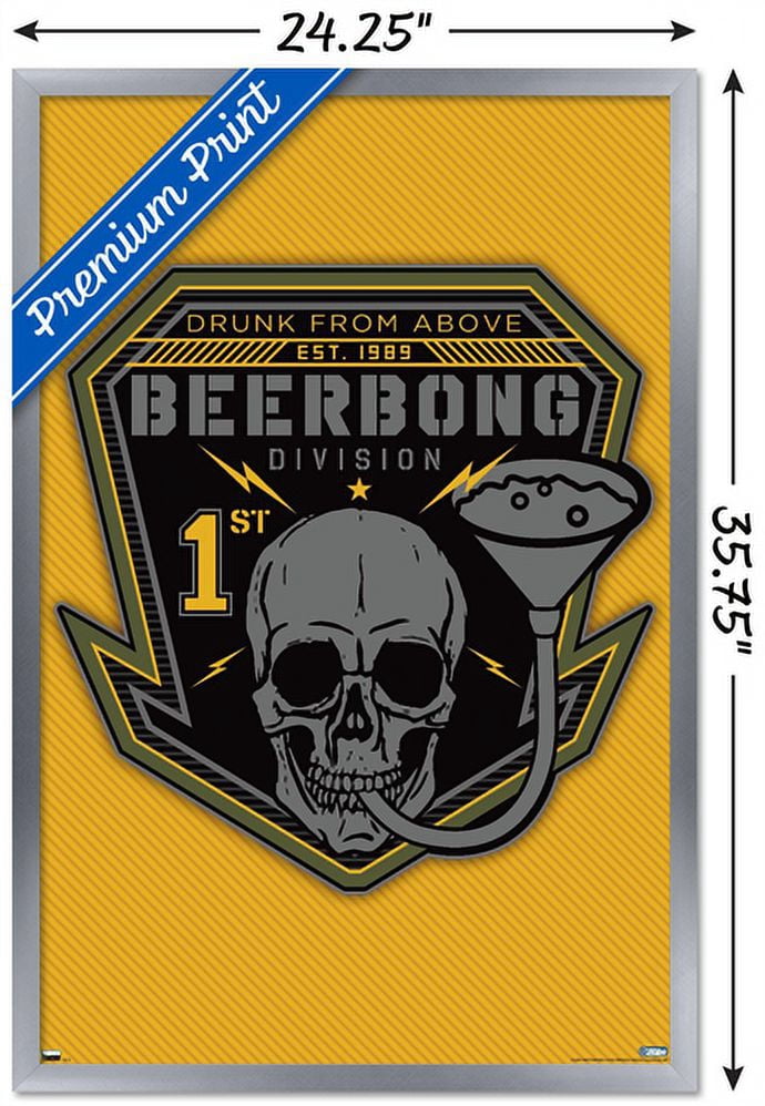 Lunch Hour Productions - Beerbong Division Wall Poster, 22.375" x 34" Framed