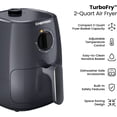thumbnail image 2 of TurboFry 2-Quart Air Fryer, Dishwasher Safe Basket & Tray, Use Little to No Oil For Healthy Food, 60 Minute Timer, Fry Healthier Meals Fast, Heat And Power Indicator Light, Temp Control, Grey, 2 of 5