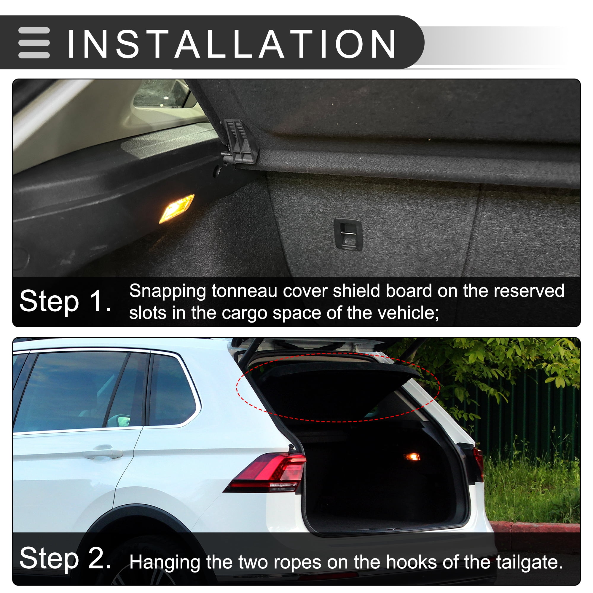 Unique Bargains Car Cargo Cover Board for Toyota CHR 2016-2021 Tonneau Shield Parcel