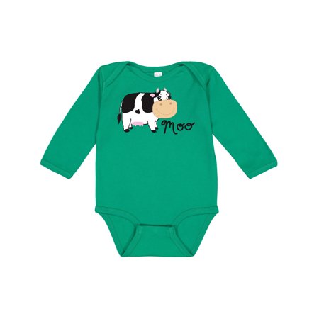 

Inktastic Moo says the cow Gift Baby Boy or Baby Girl Long Sleeve Bodysuit