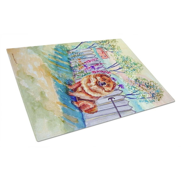 Caroline's Treasures Chow Chow Glass Cutting Board Large