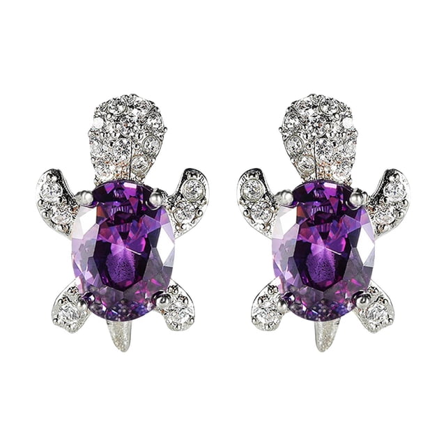 TIMIFIS Boucles d'Oreilles Tortue Boucles d'Oreilles en Zircon Boucles d'Oreilles pour Femme Boucles d'Oreilles Animal Pendentif Boucles d'Oreilles Tempérament Net Rouge Oreille - Été