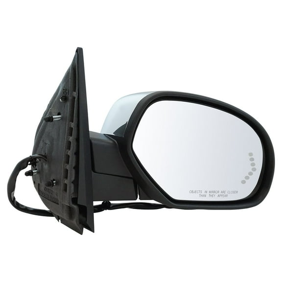 TRQ Mirror Power Folding Heated Memory Puddle Signal Chrome RH for GM Pickup SUV MRA06214 Fits select: 2007-2014 CHEVROLET SILVERADO, 2007-2013 CHEVROLET TAHOE