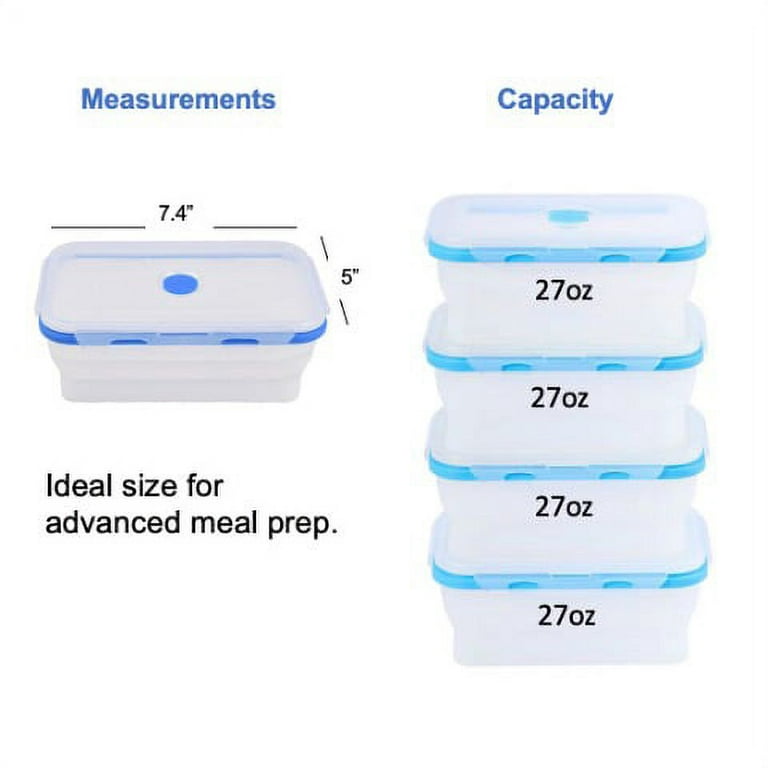 Ecoberi Collapsible Silicone Food Storage Containers, Airtight