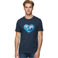 thumbnail image 2 of Blue-World-Map-Heart Mens Graphic Tee, 100% Cotton, Casual Summer Wear BAA178, 2 of 2