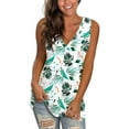 thumbnail image 1 of Camisetas sin mangas para mujer con cuello en V, camisetas sin mangas, camisetas sin mangas con abertura lateral floral Adepaton WMZL-1645-33, 1 of 1