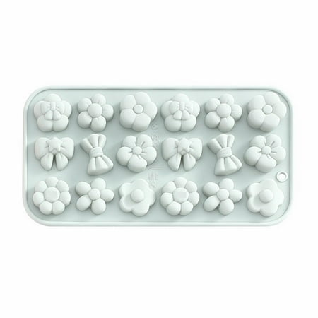

Lloopyting 1*Mold Clearance！ 18Pcs Flower Silicone Mold Blue Cookie Sheets For Baking，Flowers Bow Tie Silicone Mould Fondant Cake Chocolate Cookie Decorating Mould Cake Tools Kitchen Decor