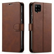 Samsung Galaxy A12 Case, [Not fit for Samsung Galaxy A10/ Galaxy A11], Starshop Premium Leather Wallet Pocket Credit Card Slots-Brown