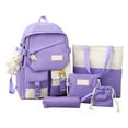 thumbnail image 1 of 5 pcs Campus Bag with Pencil Case Anti Scratch for Traveling Work (Black), 1 of 10