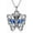 08_Butterfly-Simulated Sapphire, variant on SISGEM Cremation Jewelry 925 Sterling Silver Heart Flower Butterfly Urn Necklace for Ashes, Cremation Keepsake Necklace Embellished with Austrian Crystal, Women Memorial Jewelry