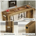 thumbnail image 3 of Finmind Home Bar Unit, 55.12-Inch Bar Table with a Spacious Tabletop, Modern Freestanding Mini Bar for Home Kitchen, Brown, 3 of 8