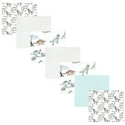 Luvable Friends Hudson Baby Flannel Receiving Blankets 7pk, Gray Dinosaur Journey