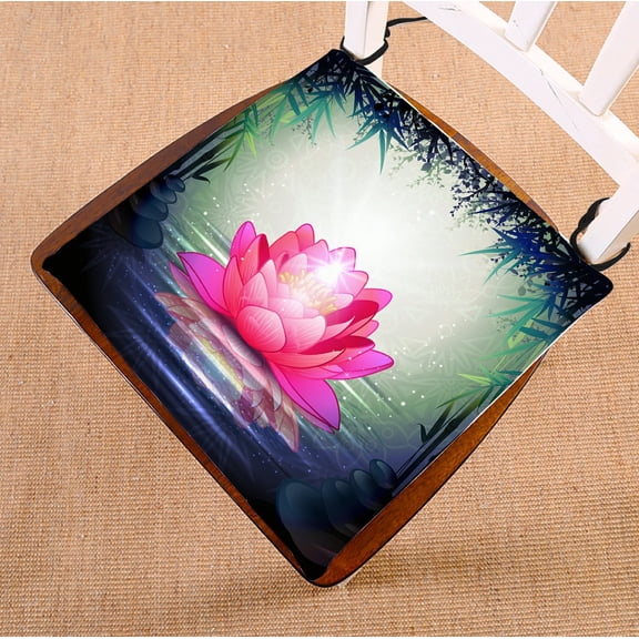 PHFZK Lotus Flower in Tranquil Zen Garden Seat Cushion Chair Cushion Floor Cushion Two Sides Size 16x16 inches